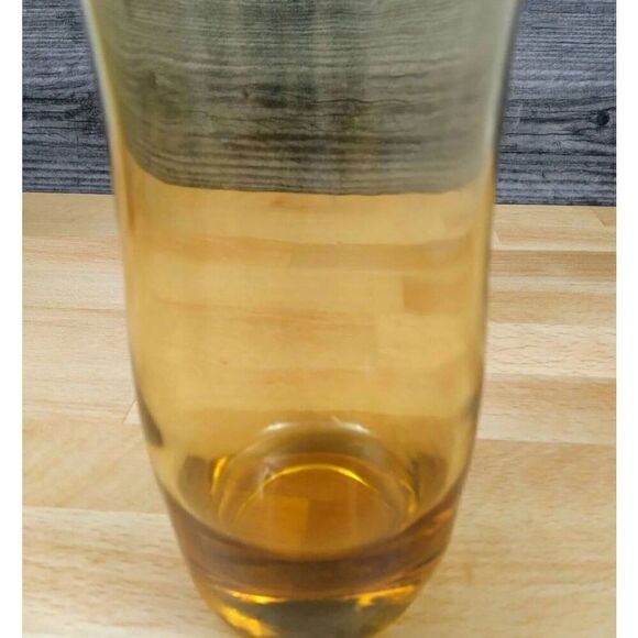 60's Mid Century Modern Amber Set of 4 Glass Tumblers 6x3 - Picture 5 of 5